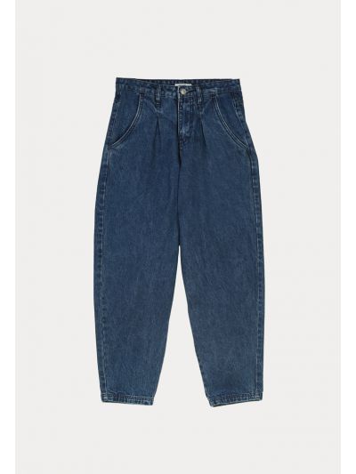 Semi Baggy Denim Solid Pants