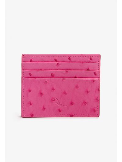 Textured Ostrich Print Card Holder
