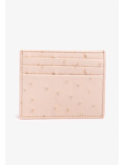 Textured Ostrich Print Card Holder