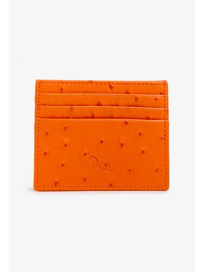Textured Ostrich Print Card Holder