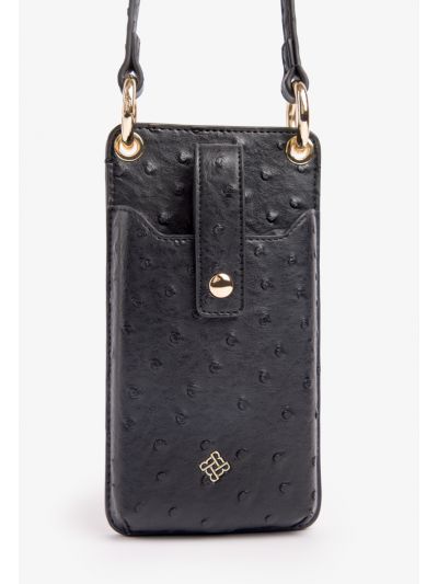 Chic Ostrich Print Crossbody Phone Bag