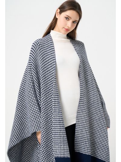 Two Toned Patterned Poncho