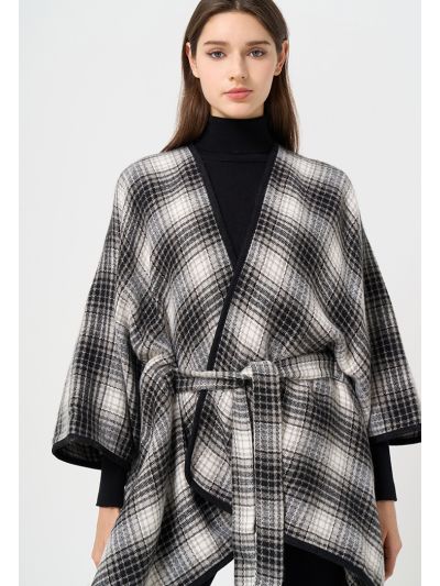 Belted Knitted Winter Poncho