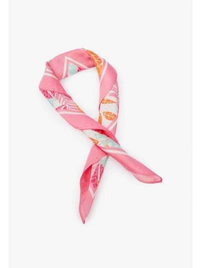 Leaves Print Square Scarf
