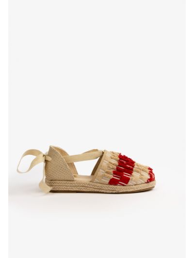 Two-Toned Tie Ankle Sandals