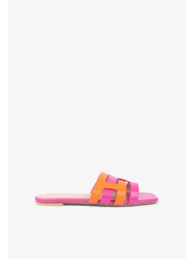Two Toned PU Leather Flats