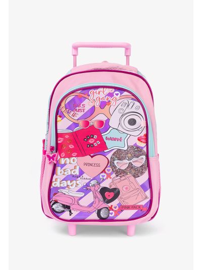 Small Sparkling Rolling Backpack