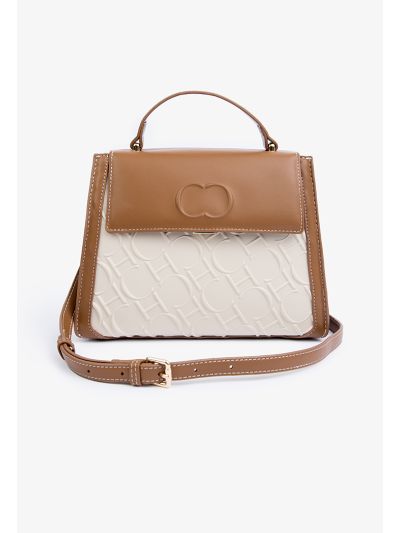 Two Toned Textured Hand Bag