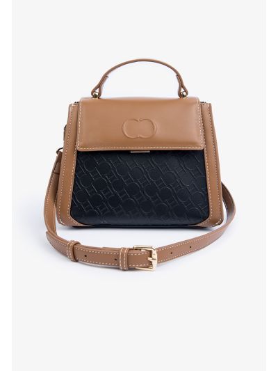 Small Two Toned Textured Hand Bag