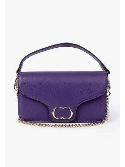Solid Metallic Emblem Clutch
