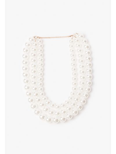 Classy Chunky Faux Pearls Necklace