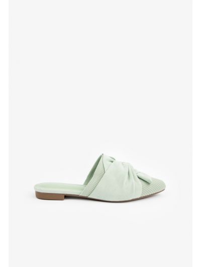 Solid Fabric Bow Mules