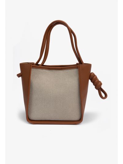 Mini Textured PU Leather Tote Bag