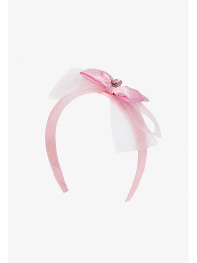Crystal Ribbon Mesh Bow Headband