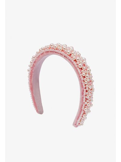 Quilted Faux Pearl Embellished Headband