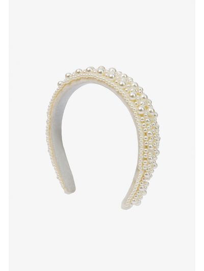 Quilted Faux Pearl Embellished Headband