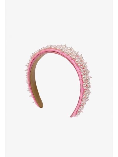 Quilted Faux Pearl Embellished Headband