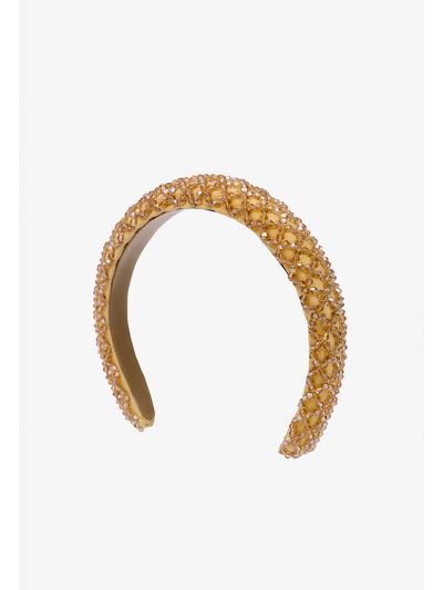 Quilted Geometrical Crystal Embellished Headband