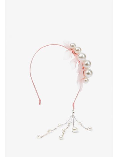 Embellished Faux Pearl and Charm Pendant Headband