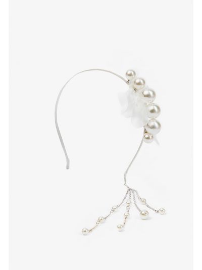 Embellished Faux Pearl and Charm Pendant Headband