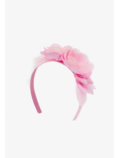 Embellished Floral Mesh Faux Feather Headband