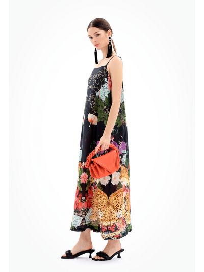 Sleeveless Floral Maxi Under Abaya Dress -Sale