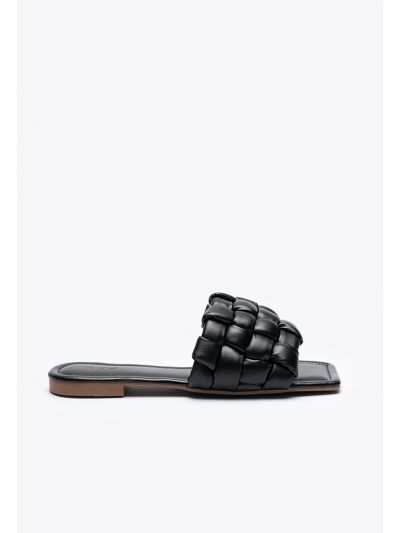 Quilt Braided Flat Slide Sandals -Sale
