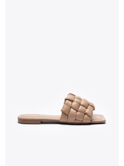Quilt Braided Flat Slide Sandals -Sale