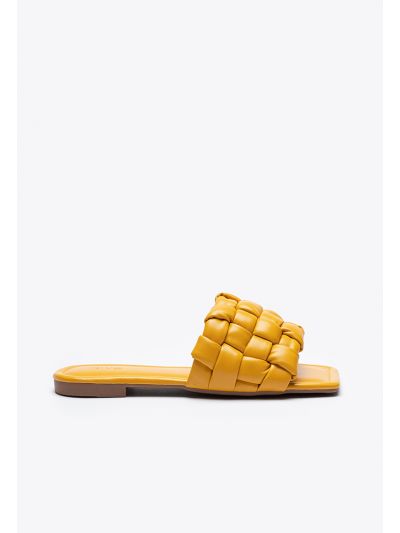 Quilt Braided Flat Slide Sandals -Sale