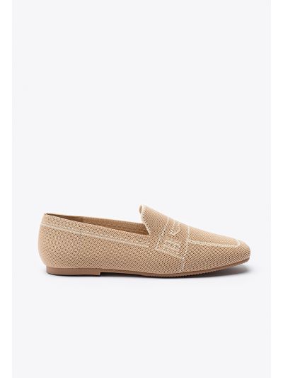 Pattern Texture Fly Knit Loafer Shoes -Sale