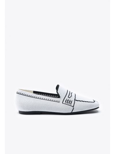 Pattern Texture Fly Knit Loafer Shoes -Sale
