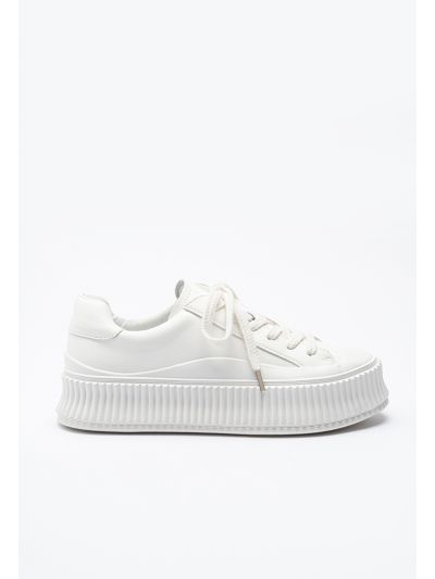 Lace Up Ribbed Rubber Shoes