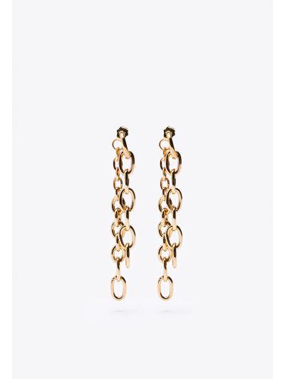 J-Hoops Double Chain Drop Earrings