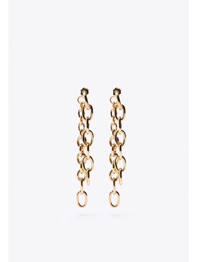 J-Hoops Double Chain Drop Earrings -Sale