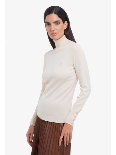High Neck Solid Knitted Shirt -Sale