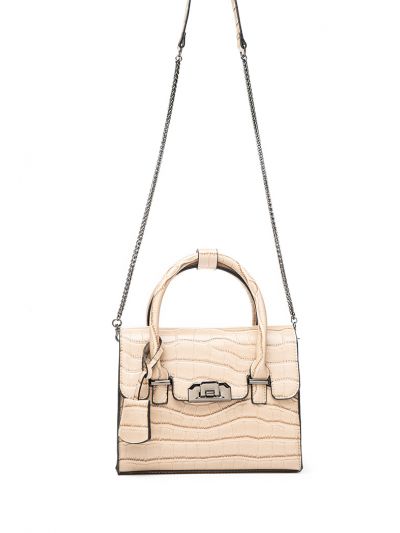 Embossed Shiny PU Leather Satchel Bag -Sale