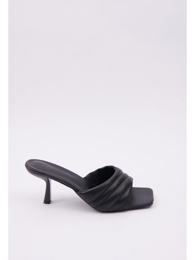Textured Vamp Square Open Toe Sandals -Sale
