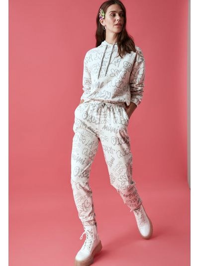 Text Printed Tracksuit Set