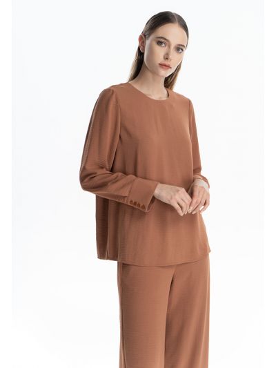 Solid Basic Classic Blouse -Sale