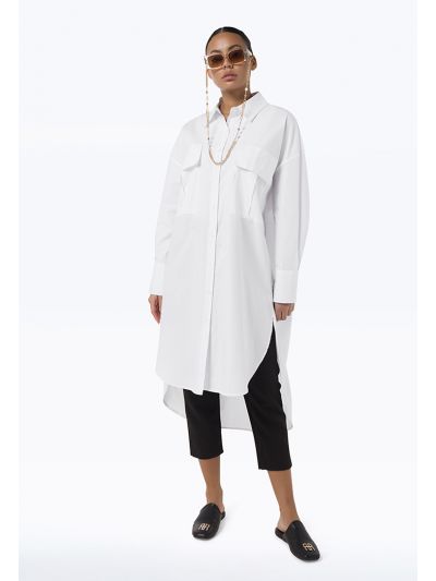 Front Pockets Collared Button Down Shirt - Work Style