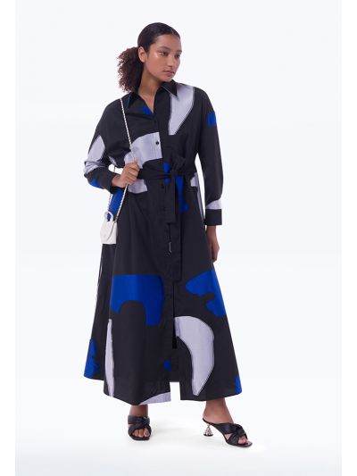 Geometrical Pattern Multicolored Maxi Dress -Sale