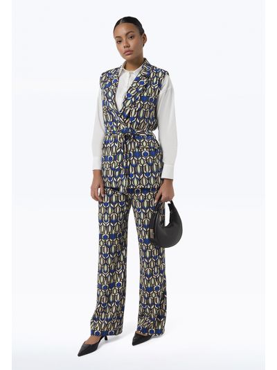 Multi Printed High Rise Trousers -Sale