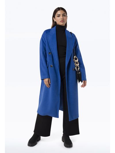 Double Breasted Solid Midi Blazer -Sale