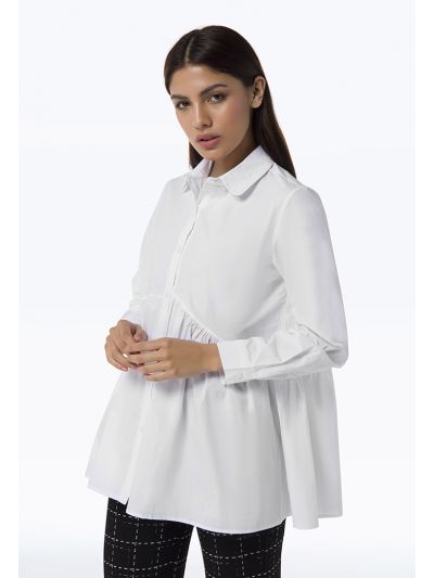 Empire Waist Gathered Solid Shirt