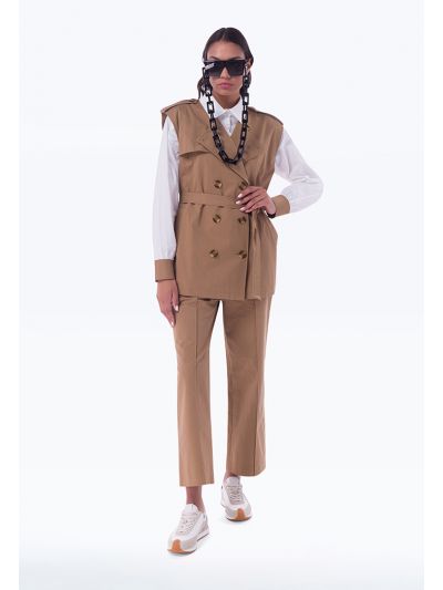 High Waist Solid Straight Trouser  -Sale