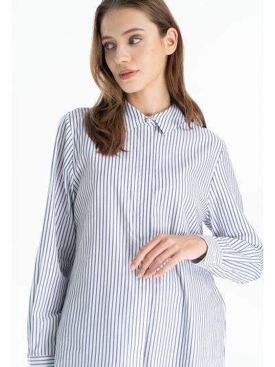 Contrast Striped Button Up Shirt -Sale