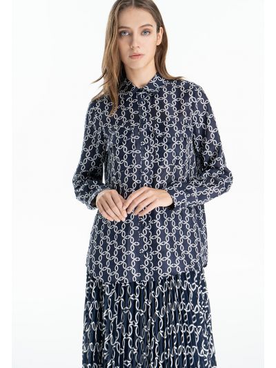 Two Tone Printed All Over Button Up Shirt -Sale