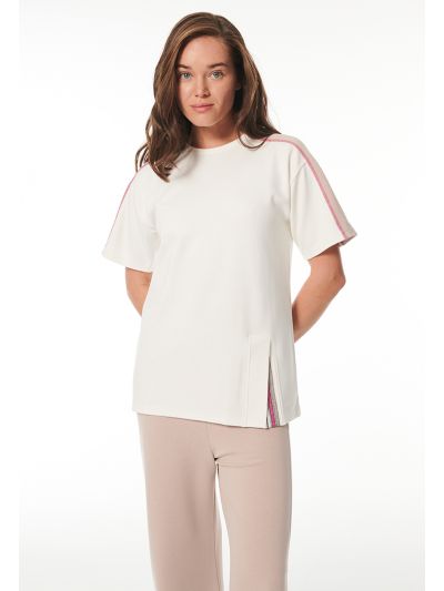 Side Slit Solid T-Shirt  -Sale