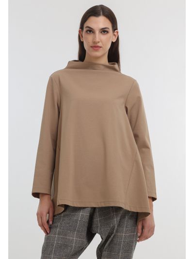 Solid Tunnel Kneck Blouse