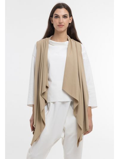 Asymetrical Solid Layered Open Gilet -Sale